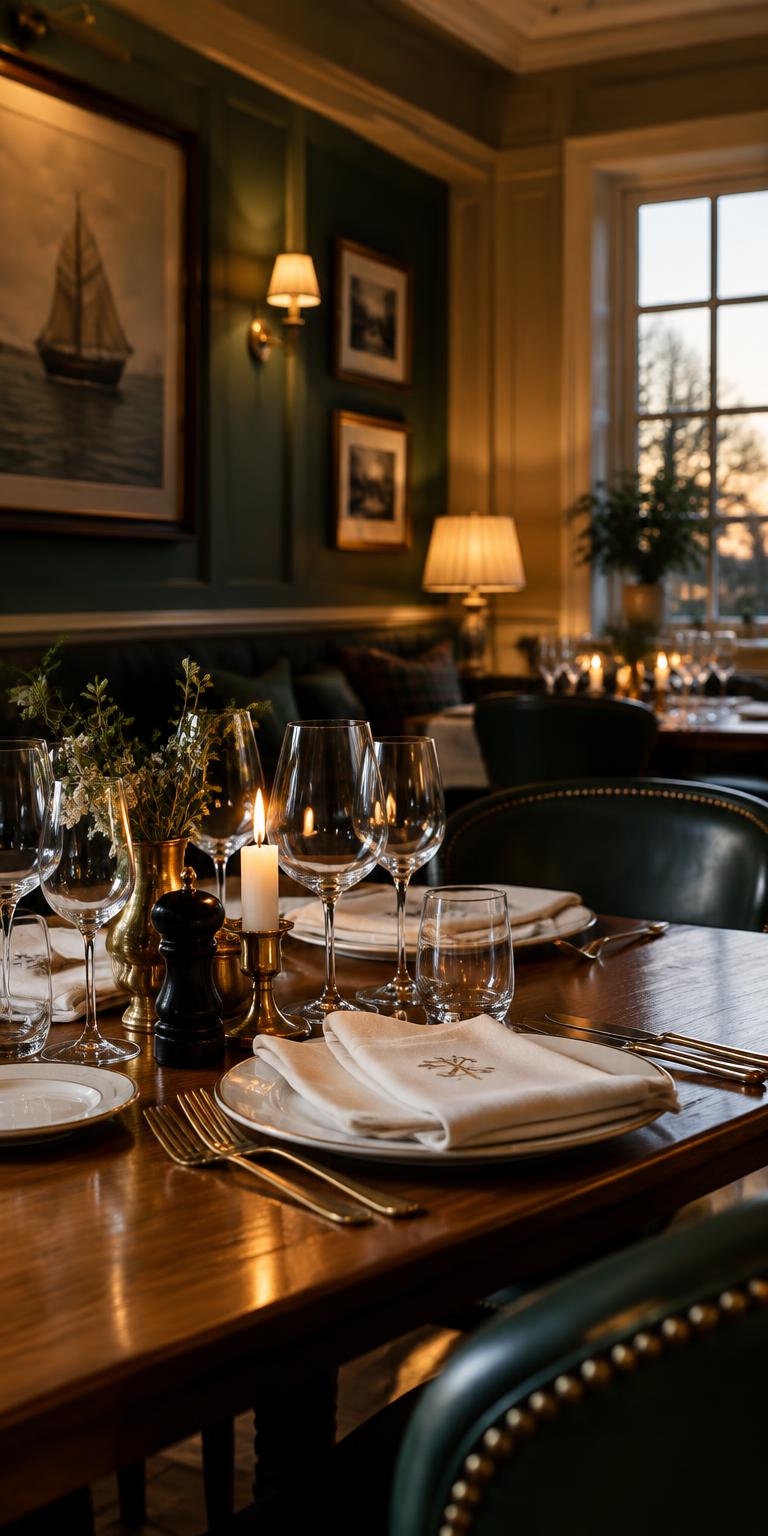 Inredning i klubbhusets restaurang